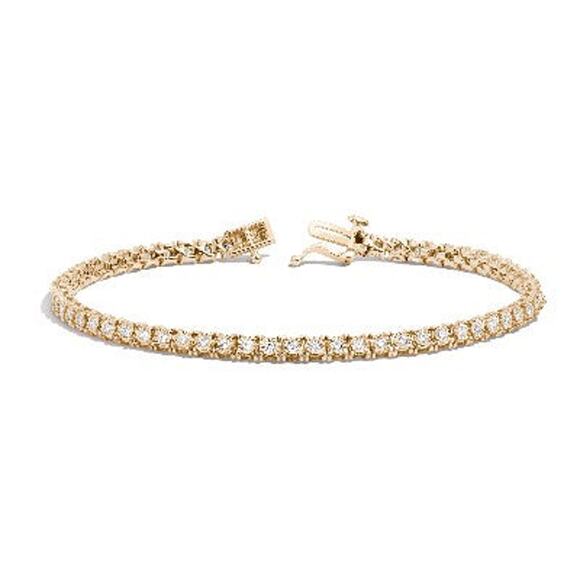Aurate Dazzling Diamond Miracle Set Tennis Bracelet - 6.5in 18k Yellow - Picture 1 of 2